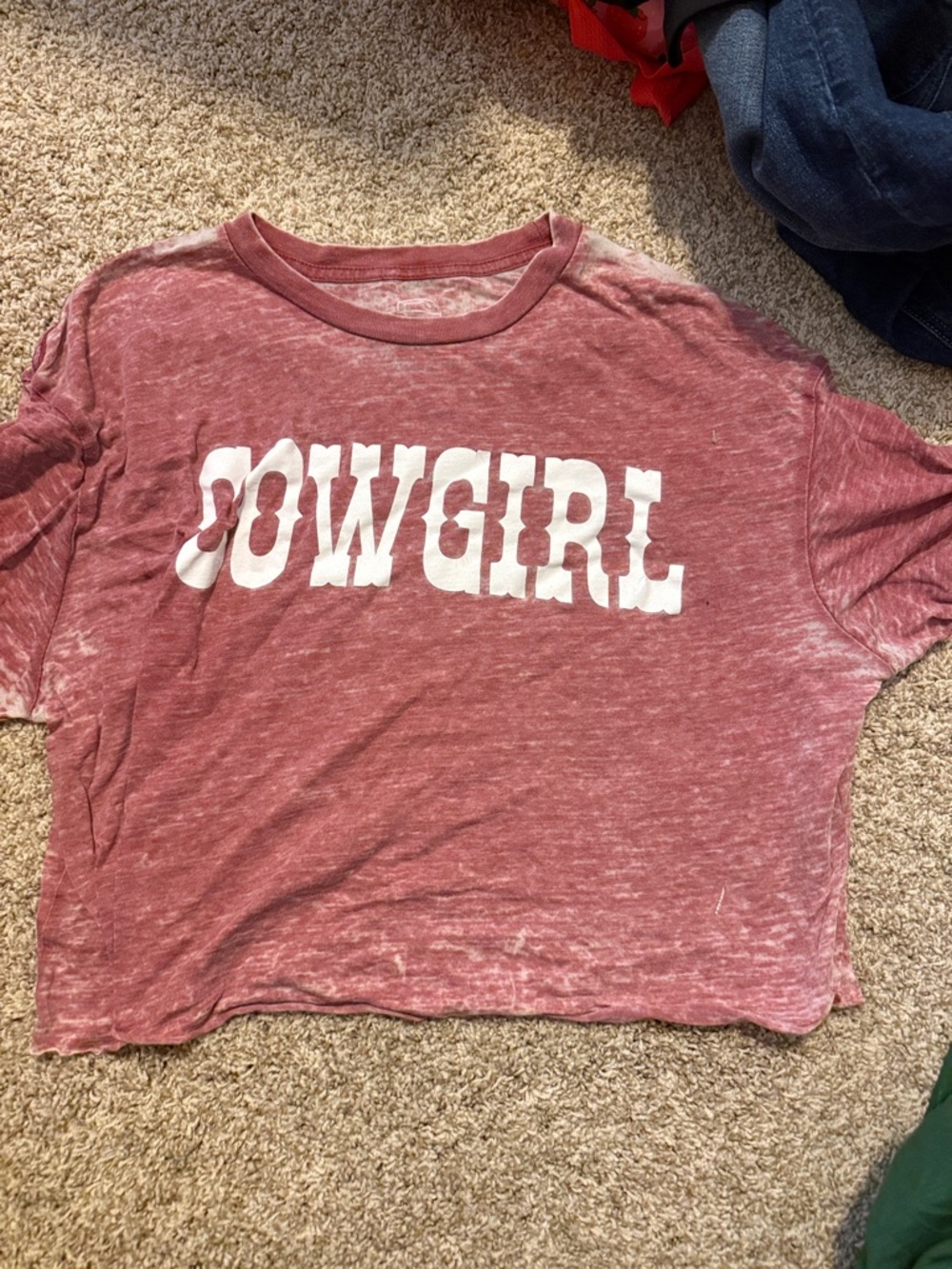 💔 Cowgirl Graphic Crop Tee - Dusty Rose